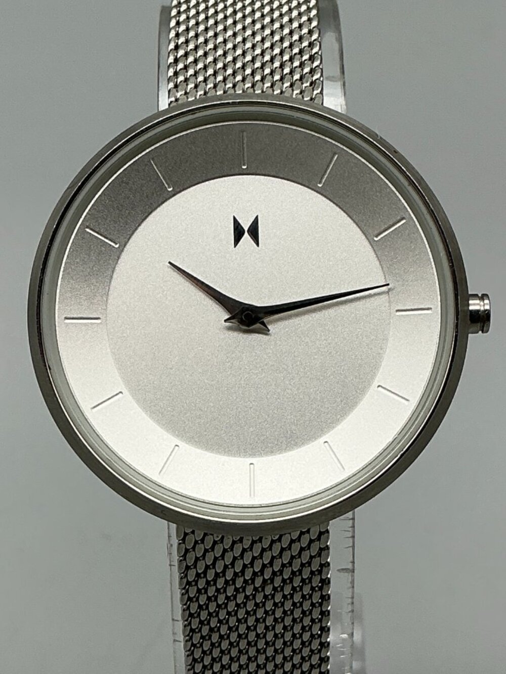 MVMT Minimalist Mod S1 Womens Watch 32mm Silver Tone Mesh Band New Battery